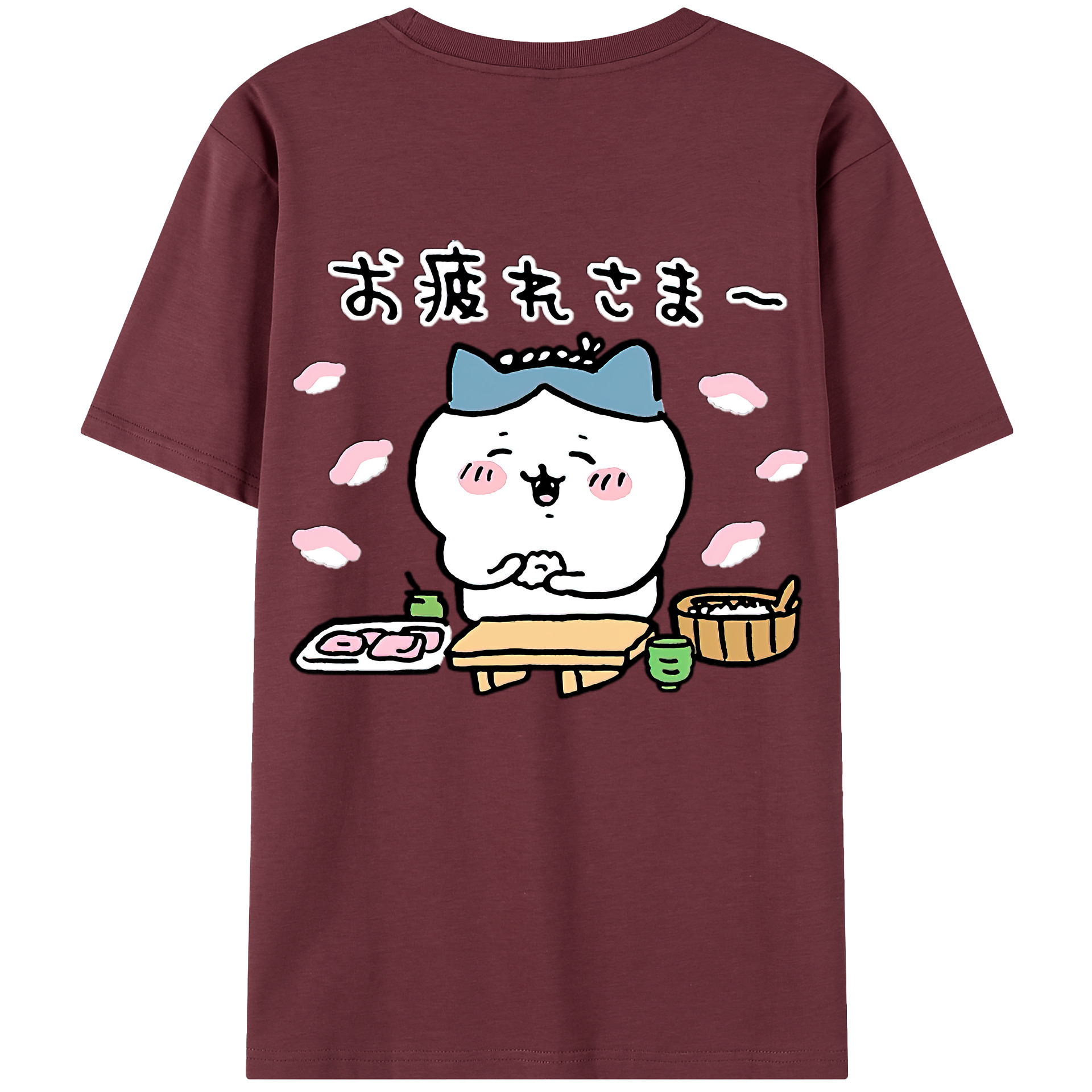 （画像用） ちいかわ ハチワレ Chii-kawa hachiware 綿100％半袖Tシャツ（背面プリント）